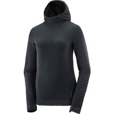 Salomon Women's Essential Wool Hooded Deep Black