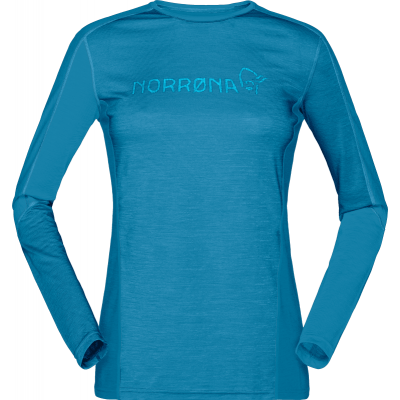 Norrøna Women's Falketind Equaliser Merino Round Neck Hawaiian Surf