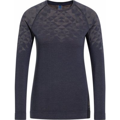 Odlo Women's Kinship Performance Wool 200 Base Layer India Ink Melange