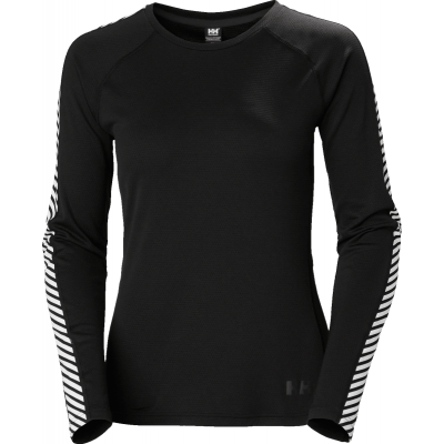 Helly Hansen Women's LIFA Active Stripe Crew Base Layer Black