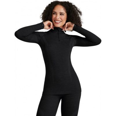 Falke Women's Long Sleeve Zip Wool-Tech Black