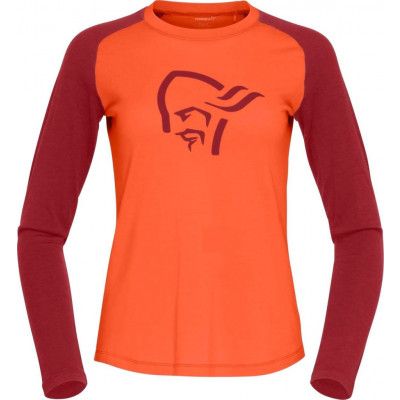 Women's Norrøna Pureull Long Sleeve Orange Alert/Rhubarb