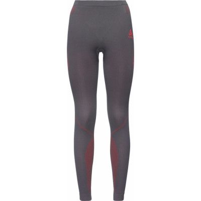 Odlo Women's  Performance Evolution Warm Base Layer Pants Odyssey Gray - Diva Pink
