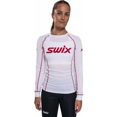 Swix Women's RaceX Classic Long Sleeve Bright White/Swix Red