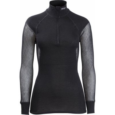Brynje Women's Wool Thermo Zip Polo Black
