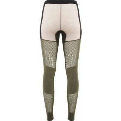 Aclima Women's WoolNet Hybrid Longs Olive Night/Beige Melange/Jet Black