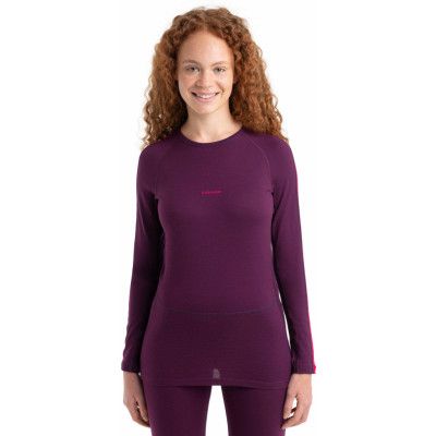 Icebreaker Women's Zoneknit 200 Long Sleeve Crewe Nightshade/Electron Pink/Cb