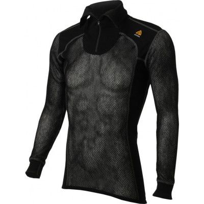 Aclima Woolnet Polo With Zip Men's Jet Black