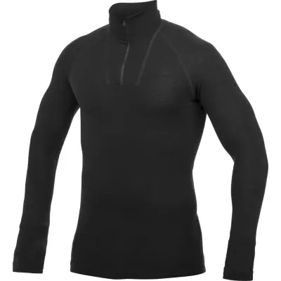 Woolpower Men's Zip Turtleneck Lite  Black