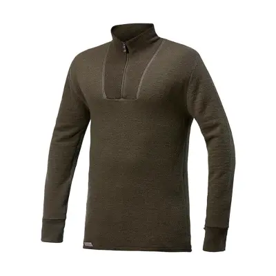 Woolpower Zip Turtleneck 400 Pine Green - L