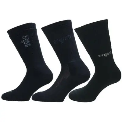 Avignon Thick&Terry&Liner Merinowool Socks 3-pack Black