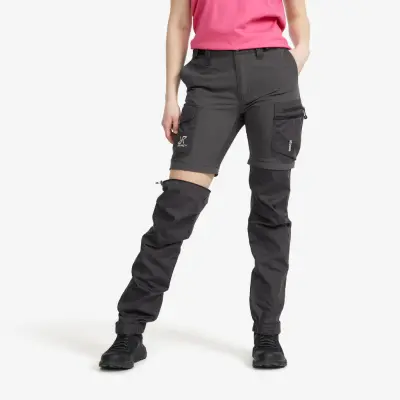 Rambler Lightweight Zip-off Pants Dam Anthracite, Storlek:2XL
