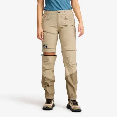 RVRC GP Pro Stretch Zip-off Pants Dam Aluminium/Brindle, Storlek:XS