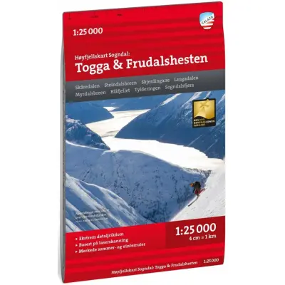 Calazo Høyfjellskart Sogndal: Togga og Frudalshesten 1:25 000