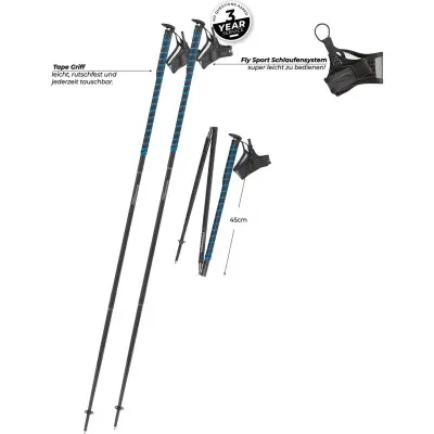 Komperdell Fxp Composite Trail Blå - 115 cm