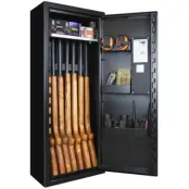 Scandinavian Safe SP8 Mini Svart för 4-8 vapen med nyckel+ LED lampa+ Magnetiskt hyllplan