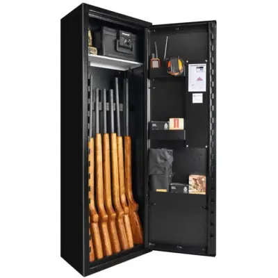 Scandinavian Safe SP8 Vapenskåp Svart för 5-8 vapen med nyckel + LED lampa