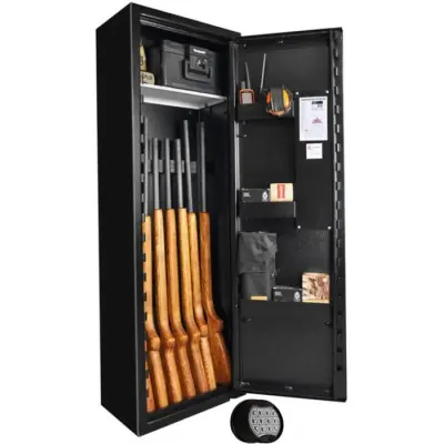 Scandinavian Safe SP8E Vapenskåp Svart för 5-8 vapen med elkodlås + LED lampa