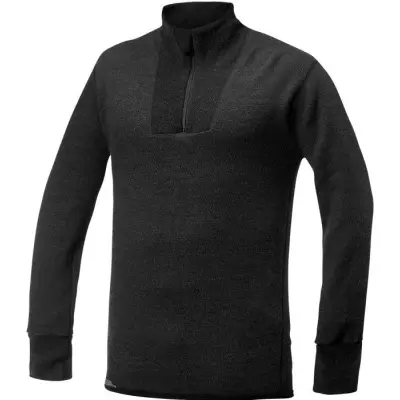 Woolpower Zip Turtleneck 400 Black Lite Black