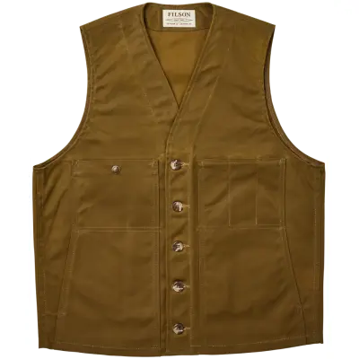 Filson M's Oil Tin Cloth Vest Dark Tan